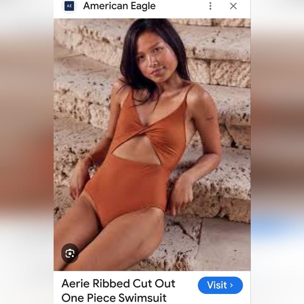 Aerie Cut Out Terracotta One-Piece Swimsuit